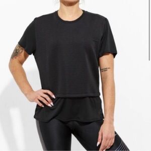 Adidas energy running climalite top, black, size large